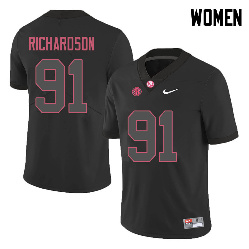 Women #91 Galen Richardson Alabama Crimson Tide College Football Jerseys Sale-Black